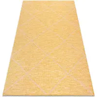Rugsx Tapis SIZAL PATIO 3075 diamants tissé à plat jaune / beige 155x220 cm