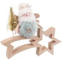 Bigbuy Décoration de Noël - CHRISTMAS - Multicolore - Bois et Tissu - 18 x 6 x 16 cm - Intérieur