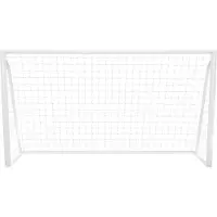 MonsterShop But de football 12 x 6 pieds en PVC tout temps - cadre robuste, filet 30 plis, montage rapide (slot et clic), cible 5 trous, piquets en U
