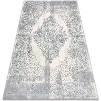 Rugsx Tapis CORE W7161 Rosette Vintage - structurel, deux niveaux de molleton, bleu clair / crème / gris 120x170 cm