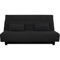 Dunlopillo Banquette clic-clac 2 places REVEUR - tissu noir - matelas - lit 188 x 128 cm