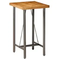 Helloshop26 Table haute mange debout bar bistrot teck recyclé massif carré marron 107 cm 0902121