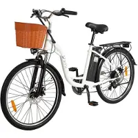 DYU Vélo Électrique - - C6 - Moteur 350W - Batterie 36V 12.5Ah - Autonomie 70KM - Blanc