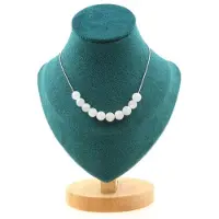 Bijoux Pierres et Minéraux. Collier 10 perles Pierre de Lune 8 mm. Chaine en acier inoxydable Collier femmes, hommes. Taille personnalisab