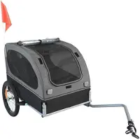DUOKU Remorque pour Chien - - DT810 - Capacité 40 kg - Pliable - Noir/Gris