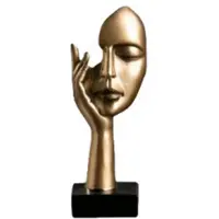 Melitt Statue Nordique Abstraite Résine Décorations de Bureau Sculpture Figurines Visage Personnage Art Artisanat Bureau Décoration de la Maison A