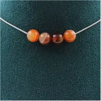 Bijoux Pierres et Minéraux. Collier 4 perles Agate rubanée 8 mm. Chaine en acier inoxydable Collier femmes, hommes. Taille personnalisable.