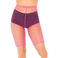 Leg avenue Short cycliste en filet industriel. - 1X-2X / ROSE FLUO