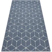 Rugsx Tapis EN CORDE SIZAL FLAT 48721/591 CUBES 3D bleu 140x200 cm