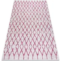 Rugsx Tapis SIZAL SION Trellis 22129 tissé à plat ecru / fuchsia 80x150 cm