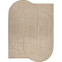 Rugsx Tapis en sisal ORGANIC 2131 Géométrique écru / naturel – forme irrégulière moderne 160x220 cm