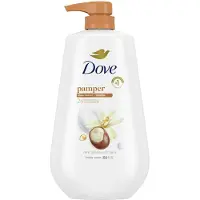 Dove Wash avec pompe Pamper Shea Butter & Vanilla pour 24 heures pour la peau en douceur Hydrating Skin Nettoyer sans sulfates sans parabnes 30,6 oz