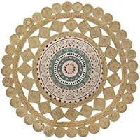 DKD Home Decor Tapis - - Standard - Marron - Rond - Fibres naturelles