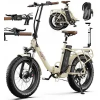 KUKIRIN Vélo Électrique Ot16 Max 48v 18ah 500w 50km/H Modèles Homme Et Femme Pratique Pour Se Déplacer Et Se Garer. Beige