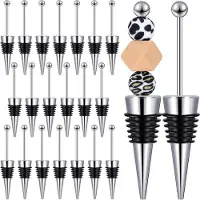 Spactz Lot de 20 bouchons de vin en perles pour décoration de bouteille, cadeau de boisson