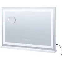 DUOKU Grand Miroir de Courtoisie--Lumières-Bluetooth-3 Couleurs-Grossissement 5X-USB-31,5 x 21,7 Pouces-Blanc