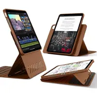 ESR 5th / 4th Gen case (2024/2022/2020) Couverture magntique amovible Portrait / support de paysage avec vue d'cran surleve 9 angles debout bruns