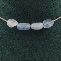 Bijoux Pierres et Minéraux. Collier 4 perles Aigue-Marine du Brésil. Chaine en acier inoxydable Collier femmes, hommes. Taille personnalis