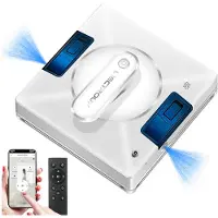 Liectroux Robot Laveur de Vitres YW509, Application et télécommande, Double pulvérisation d'eau, Capteur laser, Anti-chute
