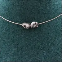 Bijoux Pierres et Minéraux. Collier 2 perles Jaspe zèbre du Brésil. Chaine en acier inoxydable Collier femmes, hommes. Taille personnalisa