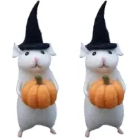 Exogio Décorations de souris en feutre, figurines mignonnes pour Halloween, décorations à l'aiguille faites à la main