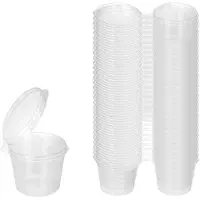 Typecat 100 petits récipients en plastique avec couvercles, pots de sauce de 25 ml pour gelée