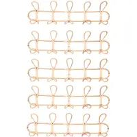 Tlily Lot de 5 crochets muraux en rotin pour suspendre vêtements, chapeaux, tissus, décoration d'intérieur