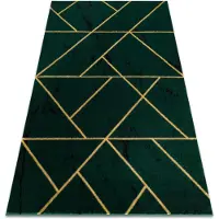 Rugsx Tapis EMERALD exclusif 1012 glamour, élégant géométrique, marbre bouteille verte / or 200x290 cm