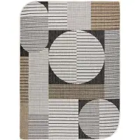 Rugsx Tapis en sisal ORGANIC 2769 Géométrique écru / noir – naturel, forme irrégulière moderne 133x190 cm