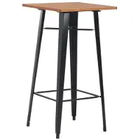 Helloshop26 Table haute mange debout bar bistrot noir 108 cm pinède et acier 0902113