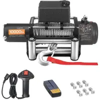DUOKU Treuil Electrique 12 V CC 4500 kg--avec Câble en Acier Φ 8,3 mm x 19,8 m-Télécommande sans Fil et Filaire-Etanchéité IP55