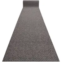 Rugsx Paillasson antidérapant pour les mètres courants 100 cm MAGNUS 1951 Zigzag extérieur, intérieur beige 100x710 cm