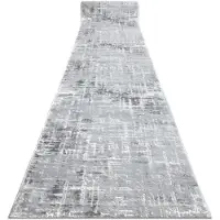 Rugsx Tapis de couloir Structural MEFE 8722 deux niveaux de molleton gris / blanc 60 cm 60x290 cm