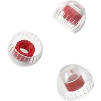 Typecat Bouchons d'oreilles en silicone, double structure de support, écouteurs à mémoire de forme, 3 paires d'écouteurs, taille M, rouge