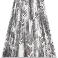 Rugsx Tapis NOBLE moderne 9732 47 Chevrons vintage - Structural deux niveaux de molleton gris / beige 80x150 cm
