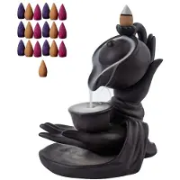 Melitt Brûleur D'Encens à Reflux en Forme de Main de Bouddha, Brûleur D'Encens à Fumée, Porte-Encens en Cascade