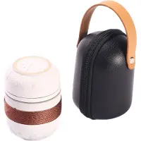 Melitt Service à Thé Portable en Poterie Noire pour Voyage et Usage Domestique, Tasses de Bureau, Récipient Café Céramique avec Sac B