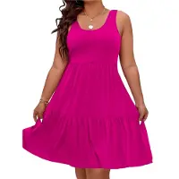 Semoic Robe de soleil surdimensionnée à épaules dénudées et sans manches pour femme