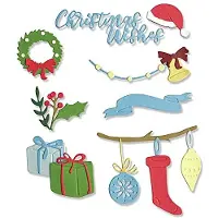 SIZZIX Kit de dies thinlits - - Christmas decorations - 20 pièces - Scrapbooking - Découpe papier