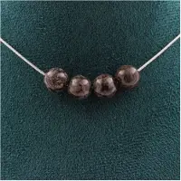 Bijoux Pierres et Minéraux. Collier 4 perles Obsidienne flocon de neige marron 8 mm. Chaine en Collier femmes, hommes. Taille personnalisa
