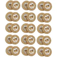 Torribaly Lot de 30 décapsuleurs ronds en bambou à faire soi-même, aimants pour réfrigérateur, autocollants pour décoration de bar, ouvre-bouteilles