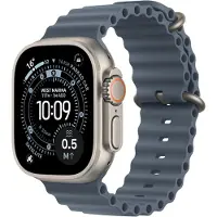 Apple Watch Ultra 3 GPS+Cellular 49 mm Boîtier Titane Naturel MEWH4 Bracelet Ocean Bleu Ancre