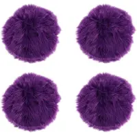 Melitt 4X Faux Peau de Mouton en Laine Tapis 30 X 30 cm Moquette Fluffy Soft Longhair Decoratif Coussin de Chaise Canape Natte (Rond Violet)