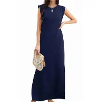 Semoic Pull ample à col rond et fente pour femme, style décontracté, été 2025