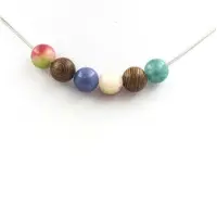 Bijoux Pierres et Minéraux. Collier perles Oeil de Tigre + Tourmaline multicolore + Tourmaline Collier femmes, hommes. Taille personnalisa