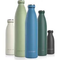 Lars Larsen Bouteille isotherme en acier inoxydable LARS NYSM (340 ml, 480 ml, 750 ml, 1000 ml, 1500 ml) | Bouteille isotherme sans BPA pour boissons chaudes