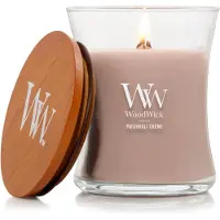 Woodwick Patchouli Crθme Cadeaux pour femmes et hommes Bougie sablier moyenne de 9,7 oz avec mθche crιpitante