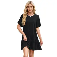 Typecat Robe à col rond et manches courtes noire XXL