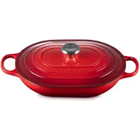 Le Creuset Cocotte ovale Signature en fonte maille avec couvercle 3,75 litres Cerise