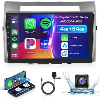 Podofo Autoradio 2Din - - AR10 (Toyota Corolla Verso 2004-2009) - Android 13 - CarPlay sans fil - Écran 9" HD IPS